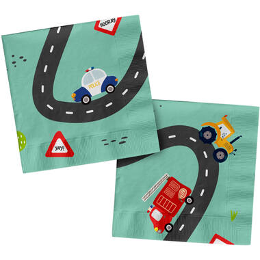 Napkins - Wacky Wheels - 33x33cm - 20 pieces