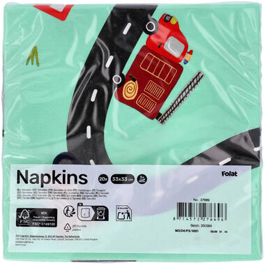 Napkins - Wacky Wheels - 33x33cm - 20 pieces