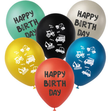 Latex balloons - Wacky Wheels - 33 cm - 6 pieces