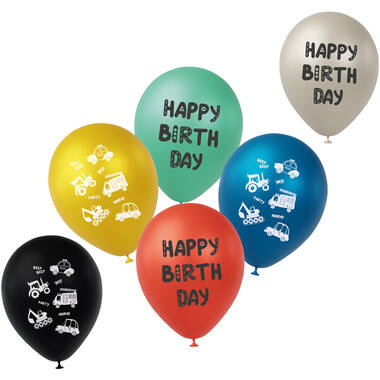 Latex balloons - Wacky Wheels - 33 cm - 6 pieces