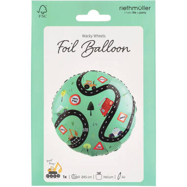 Foil balloon - Wacky Wheels - 45 cm