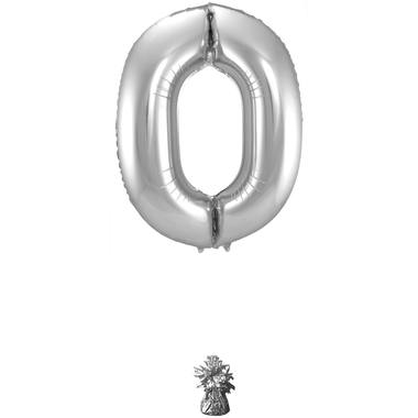 Number balloon silver