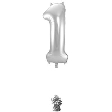 Number balloon silver