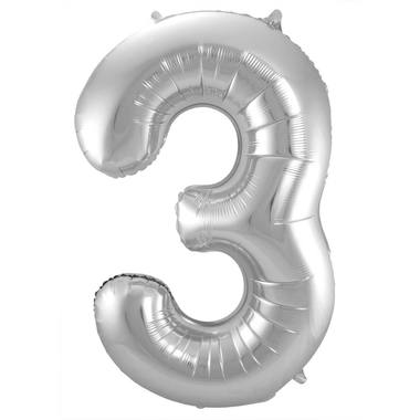 Number balloon silver