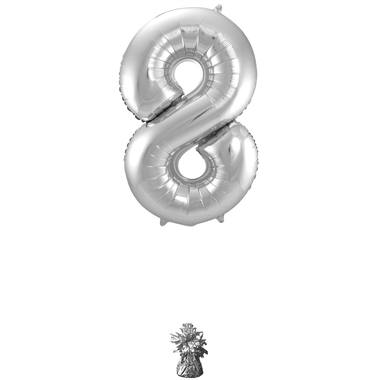 Number balloon silver