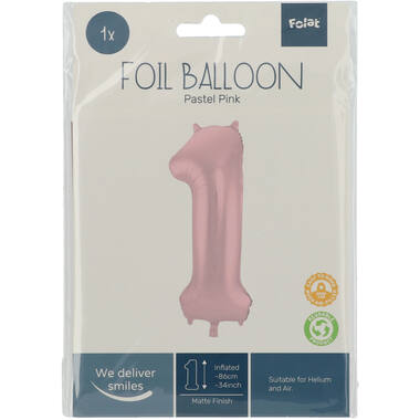 Number balloon pastel pink