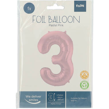 Number balloon pastel pink