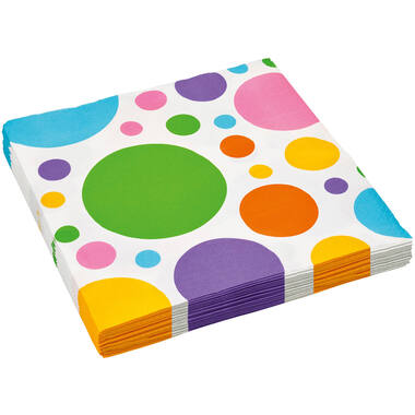 20 Napkins Dots rainbow 33 x 33 cm