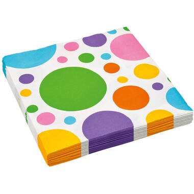 20 Napkins Dots rainbow 33 x 33 cm
