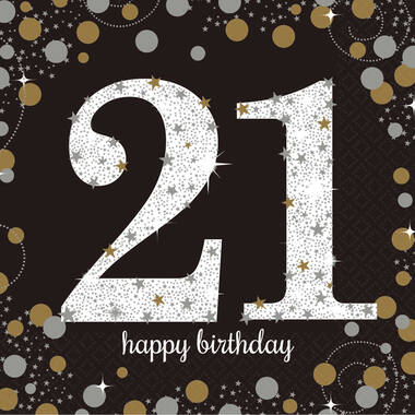 16 Napkins 21 Sparkling Celebration Gold 33 x 33 cm