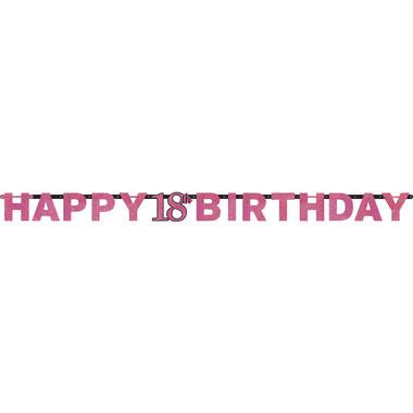 Letter Banner 18 Sparkling Celebration Pink Foil 213 x 16.2 cm
