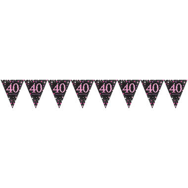 Pennant Banner 40 Sparkling Celebrations Pink Foil 396.2 x 21.5 cm
