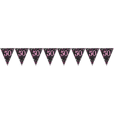 Pennant Banner 50 Sparkling Celebrations Pink Foil 396.2 x 21.5 cm