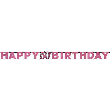 Letter Banner 50 Sparkling Celebration - Pink Foil 213 x 16.2 cm