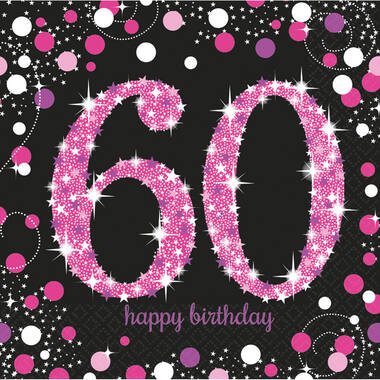 16 Napkins 60 Sparkling Celebration - Pink Prismatic 33 x 33 cm