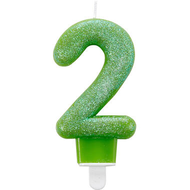 Number Candle 2 Glitter Height 7.6 cm