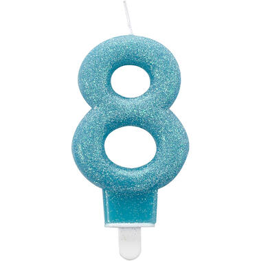 Number Candle 8 Glitter Height 7.6 cm