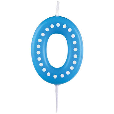 Numeral Candle 0 Dots & Stripes Height 6.5 cm