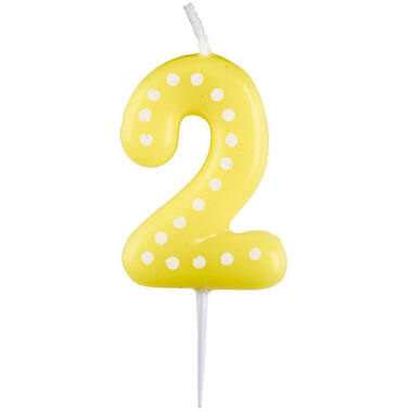 Numeral Candle 2 Dots & Stripes Height 6.5 cm