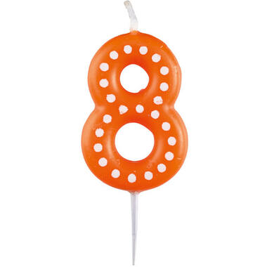 Numeral Candle 8 Dots & Stripes Height 6.5 cm