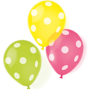 6 Latex Balloons Dots 22.8 cm / 9"