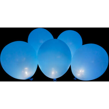 5 Latex Balloons LED Blue 27.5 / 11"