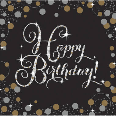 16 Napkins Sparkling Celebrations gold 33 x 33 cm