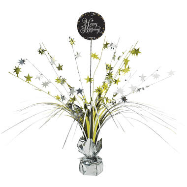 Spray Centrepiece Sparkling Celebration - Gold Happy Birthday Foil / Paper 45.7 cm