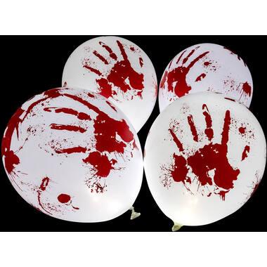 4 Latex Balloons LED Halloween Bloody 27.5 cm / 11"