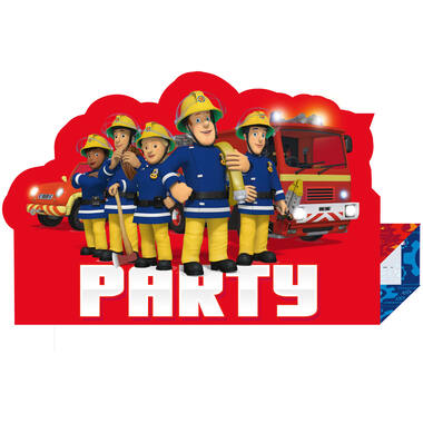 8 Invitations & Envelopes Fireman Sam 2017 Paper 10.9 x 16 c