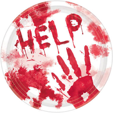 8 Plates Bloody Good Time Round Paper 23 cm