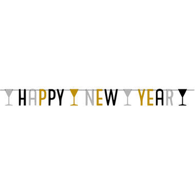 Letter Banner Golden Wishes Foil 180 x 15 cm
