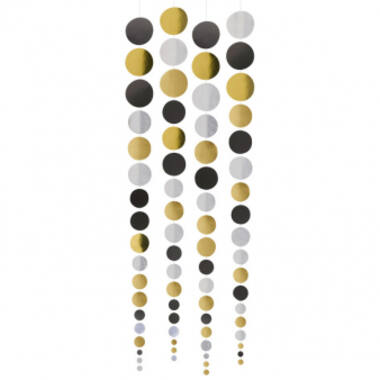 4 String Decorations Golden Wishes Paper 130 cm