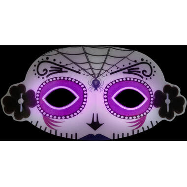 Glow Stick Mask White Spider Plastic 19 x 11 cm