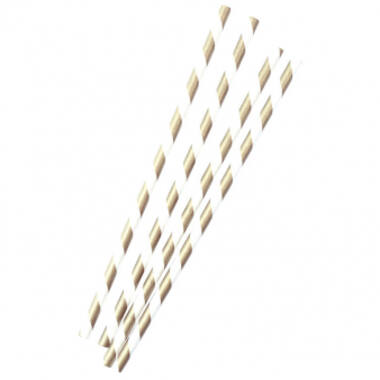 24 Drinking Straws Golden Wishes Paper 19,7 cm
