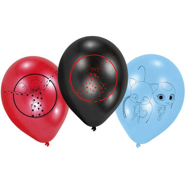 6 Latex Balloons Miraculous 22.8 cm / 9"