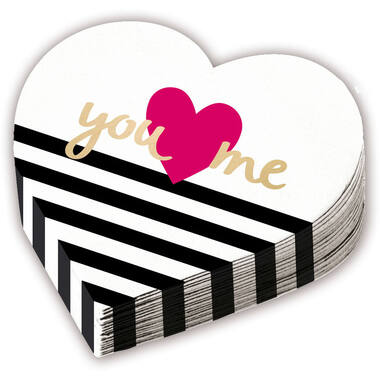 12 Napkins Heart Shaped Everyday Love 32 cm