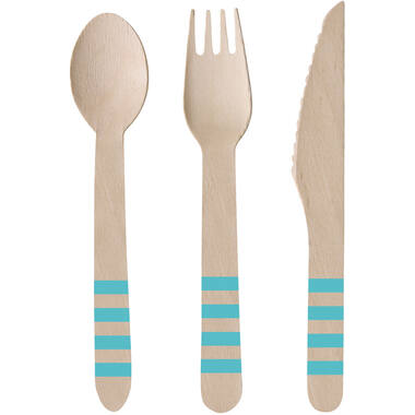Cutlery Pineapple Vibes Wood (8 Knives, 8 Spoons, 8 Forks) 16.5 cm / 15.9 cm / 15.8 cm