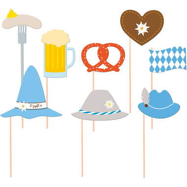Photo Booth Kit Bierfest Paper / Wood 10 Pieces 28.5 x 15.3 cm