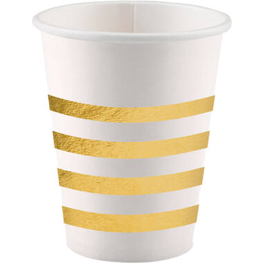 8 Cups Golden Wishes Paper 250 ml Metallic
