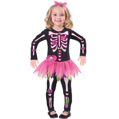 Child Costume Fancy Bones Skeleton Age 3 - 4 Years