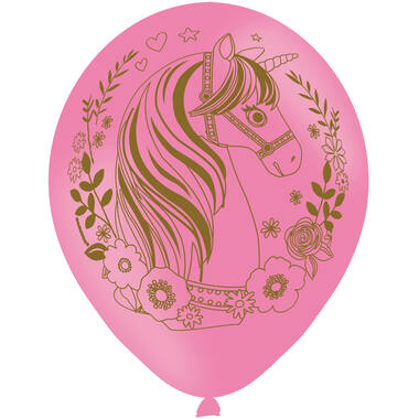 6 Latexballoons Magical Unicorn All Round Printed 27.5 cm / 11"