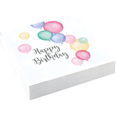 20 Napkins Happy Birthday Pastel 33 x 33 cm