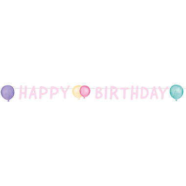 Letter Banner Happy Birthday Pastel Paper 150 x 13.8 cm