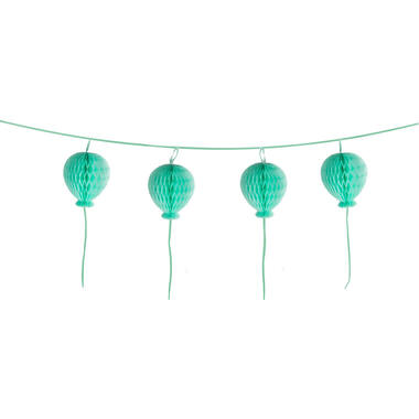 Garland Honeycomb Happy Birthday Pastel Turquoise Paper 180 cm
