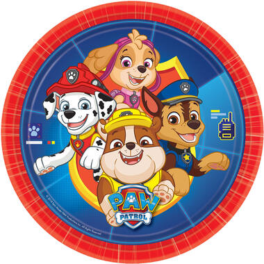 8 Plates Paw Patrol Round Paper 23 cm