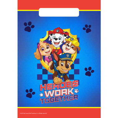 8 Party Bags Paw Patrol Plastic 23.4 x 16.2 cm