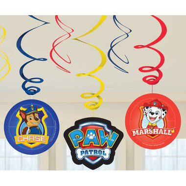 6 Swirl Decorations Paw Patrol 2018 Foil / Paper 61 cm