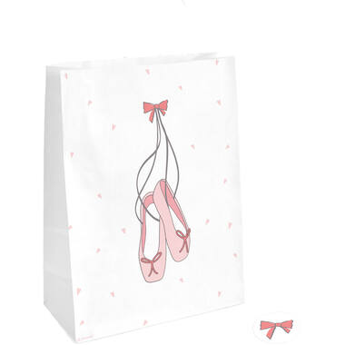 4 Paper Bags with Stickers Little Dancer 14.7 x 21 cm