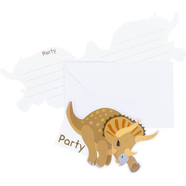 8 Invitations & Envelopes Happy Dinosaur Paper 8.5 x 12.7 cm